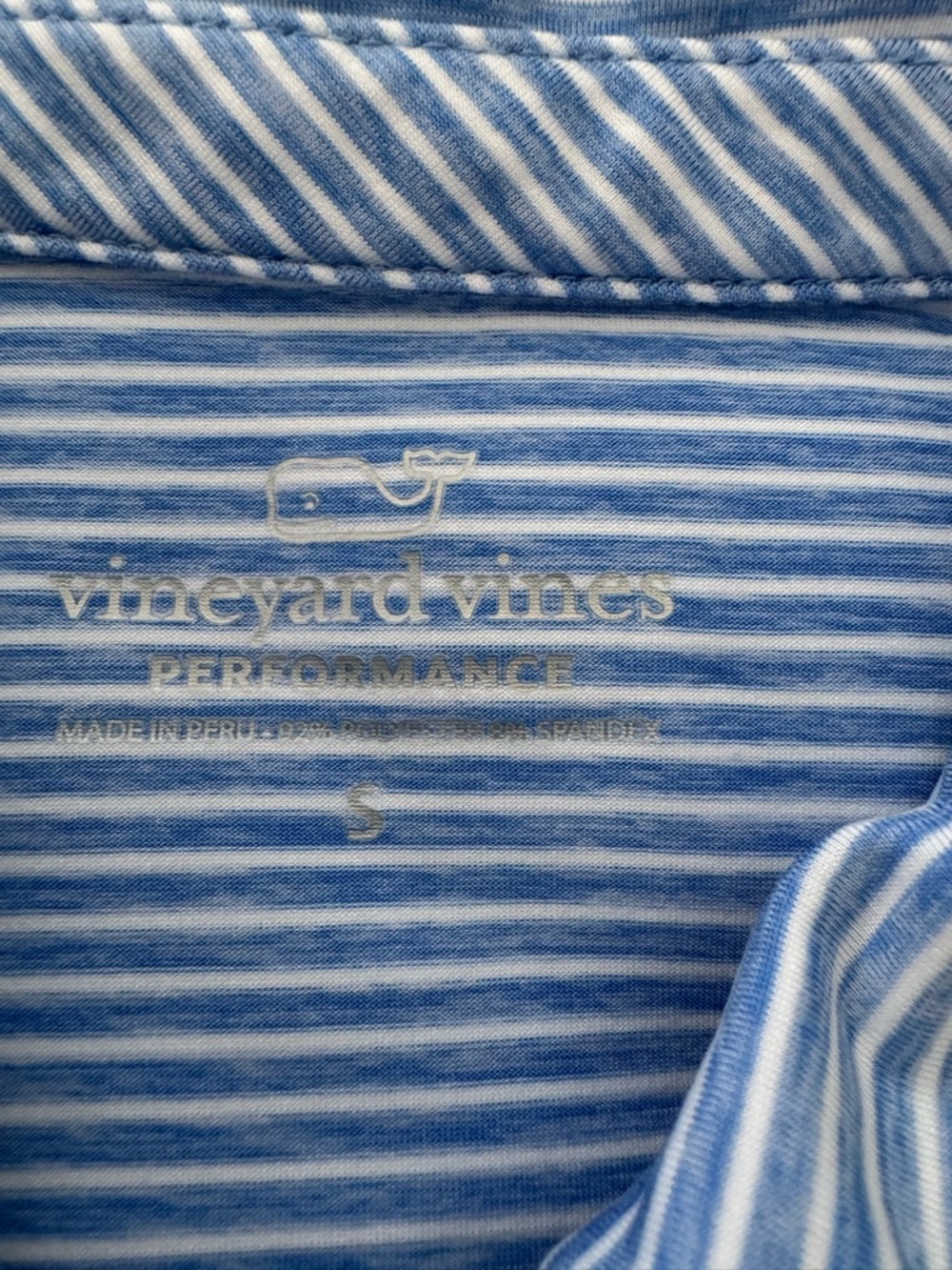 Vineyard Vines Ladies light blue Striped Performance Polo size S - Picture 4 of 6